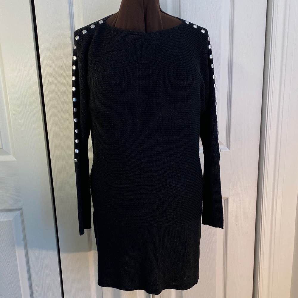 2 for $25 - Addition Elle Sparkly Black Sweater Dress, Tunic Sweater, 1X Plus